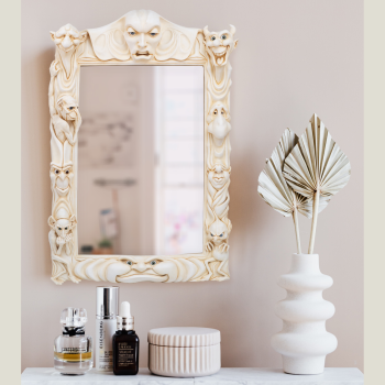Miroir avec yeux en verre ivoire, 84х58 cm