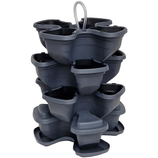 Pot de fleurs de jardin vertical 3+1 niveaux. Anthracite. Pot de fleurs de jardin vertical 3+1 niveaux. Anthracite.