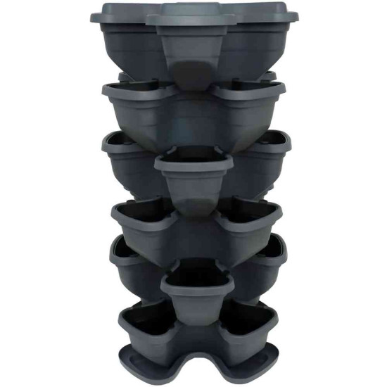 Pot de fleurs de jardin vertical 5+1 niveaux. Anthracite. Pot de fleurs de jardin vertical 5+1 niveaux. Anthracite.