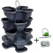 Pot de fleurs de jardin vertical 3+1 niveaux + pompe. Anthracite.