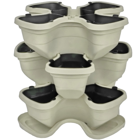 Pot de fleurs de jardin vertical 3 niveaux. Beige. Pot de fleurs de jardin vertical 3 niveaux. Beige.