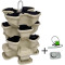 Pot de fleurs de jardin vertical 3+1 niveaux + pompe. Beige.