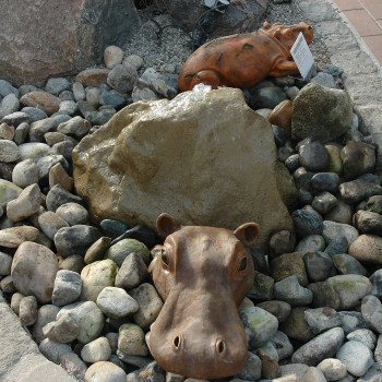 Tête d'hippopotame (Décoration de jardin)