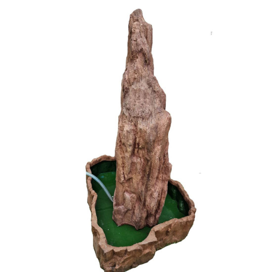 Pierre de jeu d'eau pour jardin - Accessoires de bassin de fontaine sur pied - Monolith Rouge - M