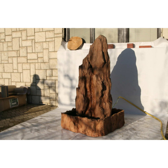 Pierre de jeu d'eau pour jardin - Accessoires de bassin de fontaine sur pied - Monolith Rouge - M
