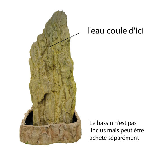 Pierre de jeu d'eau pour jardin - Accessoires de bassin pour fontaine sur pied - Monolith - XL Pierre de jeu d'eau pour jardin - Accessoires de bassin pour fontaine sur pied - Monolith - XL