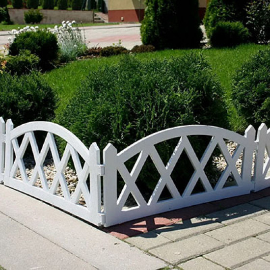 Clôture de jardin – Bordure de clôture de jardin décorative, lot de 5 (longueur totale 3 mètres, blanc) Clôture de jardin – Bordure de clôture de jardin décorative, lot de 5 (longueur totale 3 mètres, blanc)