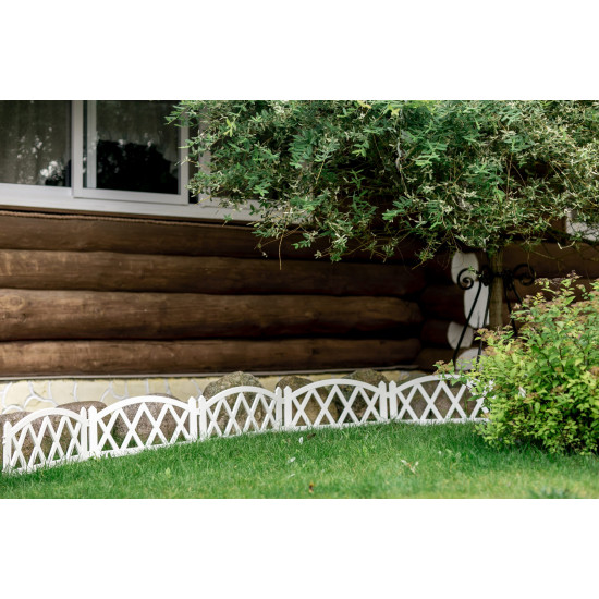Clôture de jardin – Bordure de clôture de jardin décorative, lot de 5 (longueur totale 3 mètres, blanc) Clôture de jardin – Bordure de clôture de jardin décorative, lot de 5 (longueur totale 3 mètres, blanc)
