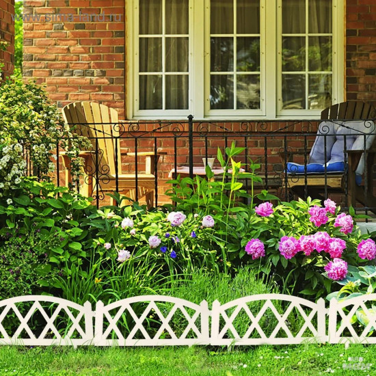 Clôture de jardin – Bordure de clôture de jardin décorative, lot de 5 (longueur totale 3 mètres, blanc) Clôture de jardin – Bordure de clôture de jardin décorative, lot de 5 (longueur totale 3 mètres, blanc)